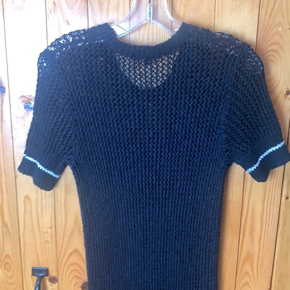 James Perse Black Open Knit Sweater Dress - Picture 7 of 8